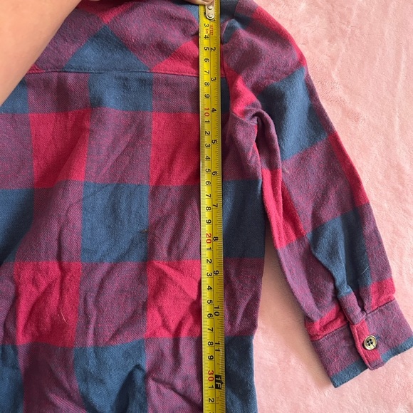 7 For All Mankind Red and Blue Plaid Long-Sleeve Blouse - Picture 9 of 10